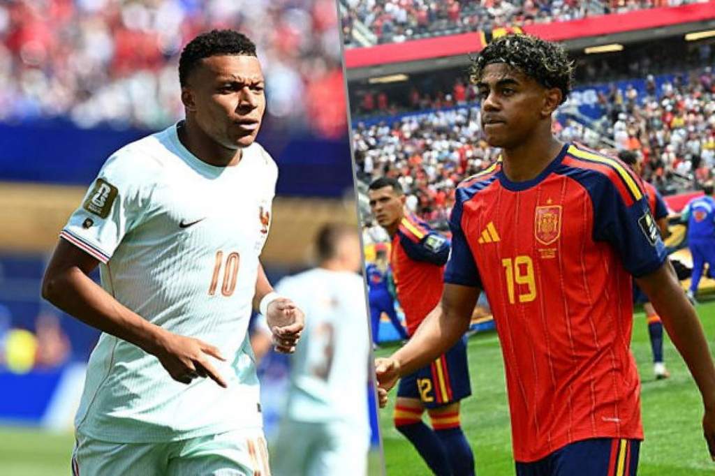 Match de football France contre Espagne en demi-finale de la Coupe du monde 2026