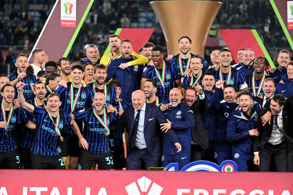 Le président de l'Inter Beppe Marotta lors d'une intervention officielle