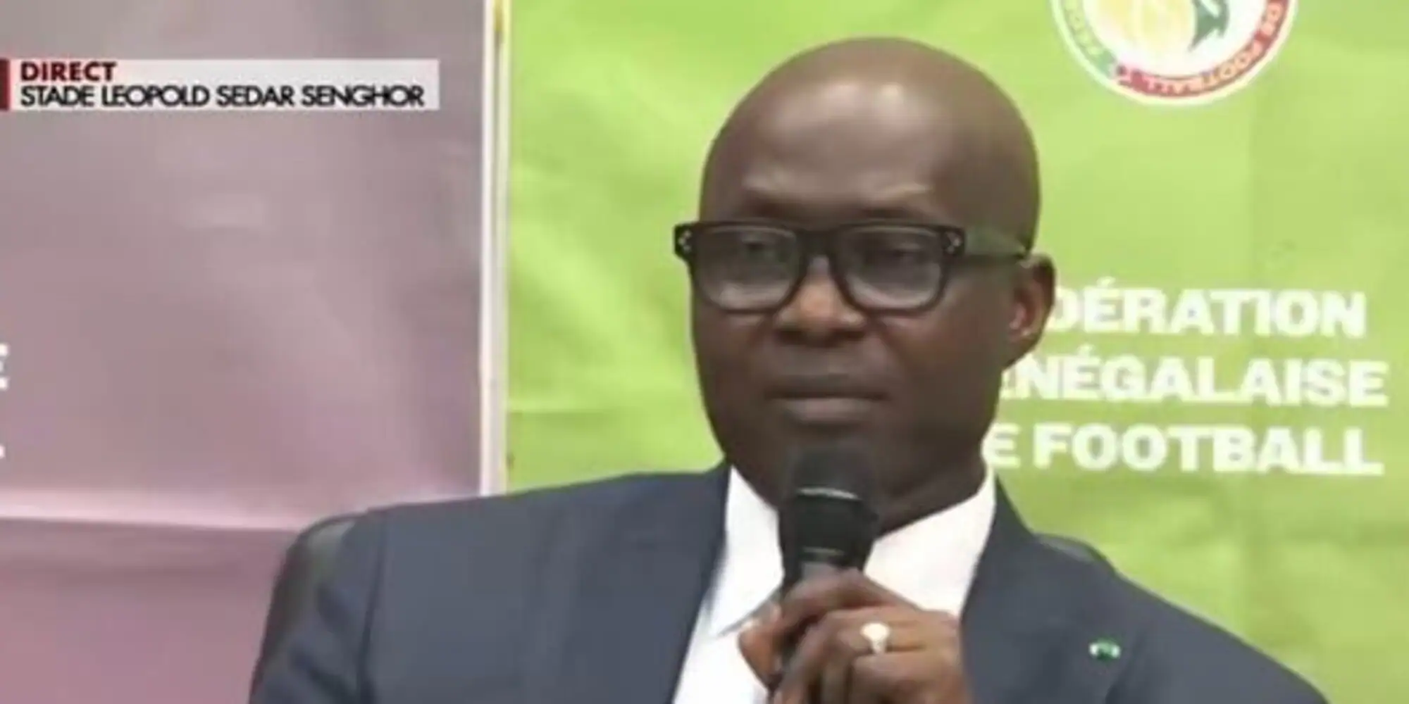 Le président de la fédération du Sénégal lors de la conférence de presse après la Coupe du Monde