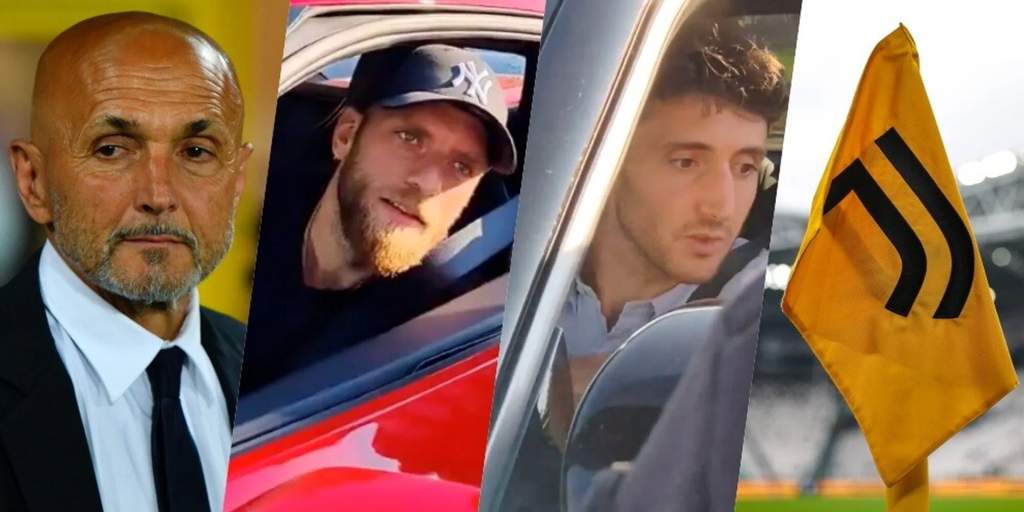 Arrivée des joueurs de la Juventus de Luciano Spalletti au centre d'entraînement de la Continassa