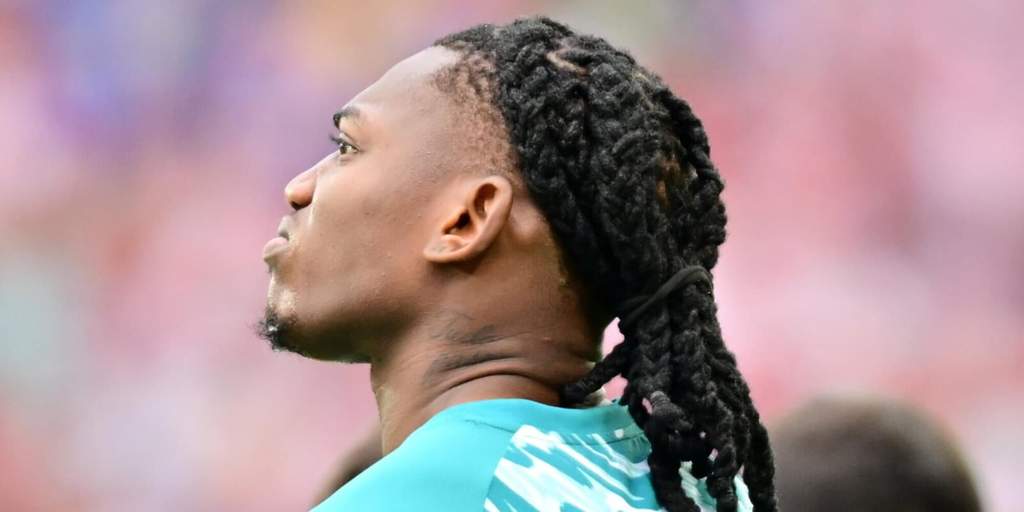L'attaquant portugais Rafael Leao sous les couleurs du Milan lors d'un match de Serie A