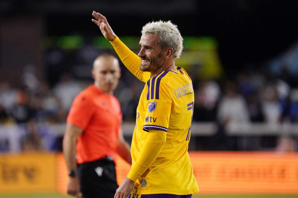 Antoine Griezmann célébrant son premier but sous les couleurs d'Orlando City en MLS