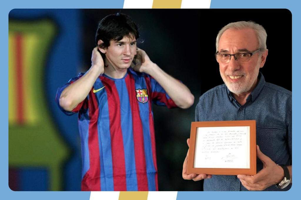 Contrat historique de Lionel Messi signé sur une serviette de table pour le FC Barcelone